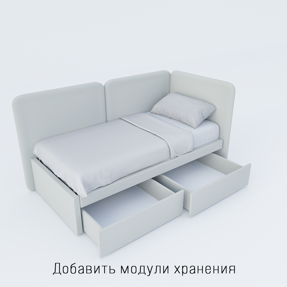 Кровать для ребёнка с мягким изголовьем Атланта 180 см * 80 см 3 Кровать для ребёнка с мягким изголовьем Атланта 180 см * 80 см — изображение 3